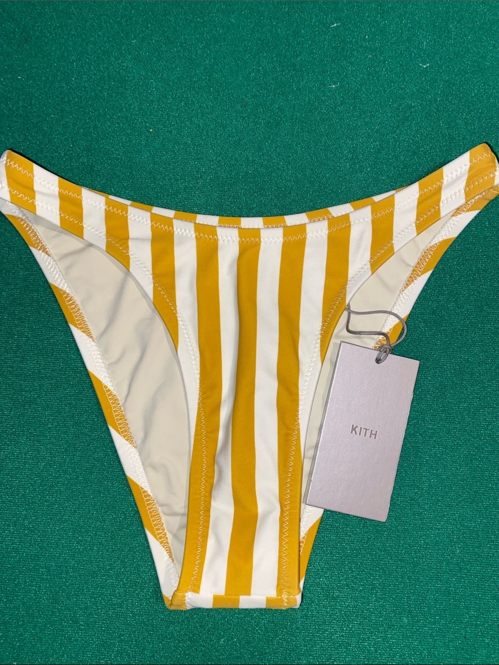 Kith Yellow & White Vertical Stripe Bikini Bottom